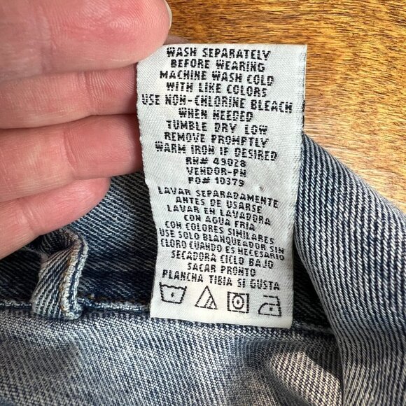 Justin Boots Denim Jean Jacket Mens XL Blue Pockets Workgear Exclusive Cotton - Picture 11 of 11